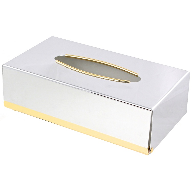 Tissue Box Cover, Windisch 87100D-CRO, Contemporary Rectangle Metal Tissue Box Cover